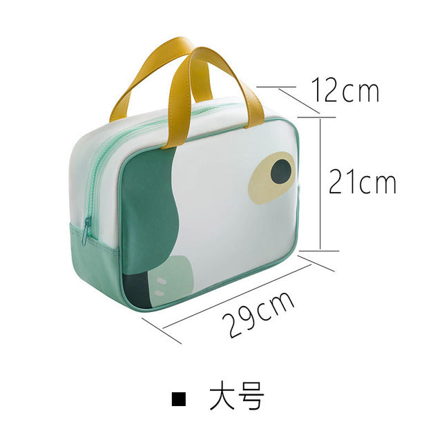 Cartoon PU Leather Travel Cosmetic Organizer Bag for Women