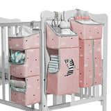 TOCKONIMN Hanging Diaper Caddy Organizer for Baby Crib - 3-in-1 Diaper Stacker for Changing Table Nursery Organization Storage Holder for Baby Essentials Attachment Portable Combining Clothing