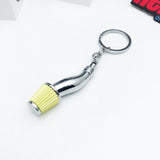 Car Modification Metal Keychain with Air Filter Pendant