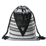 Geometric Letter Print Drawstring Travel Organizer Bag