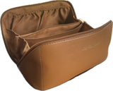 Hey Gorgeous! by RIDARE Large Capacity Beauty Bag Travel Design Waterproof Fabric Cosmetic bag Open Flat Beauty Bag Durable Fixed Divider and Double-Stitched Handle (Caramel I)