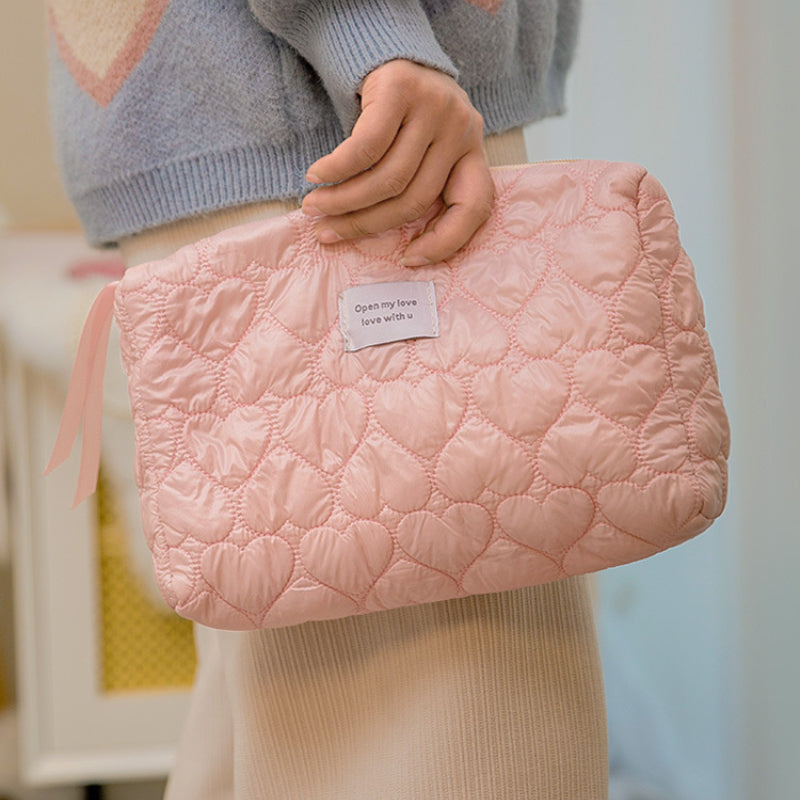 Solid Color Large Makeup Organizer Bag for Women