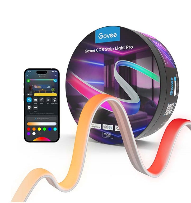 Govee LED Light Strip COB Smart WiFi & BT w/Neon Coating 3m H61E5