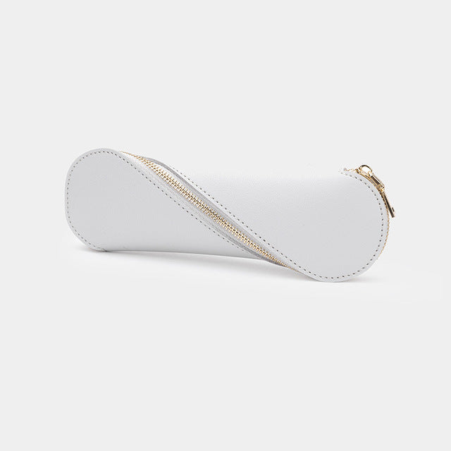 Slim Pencil Case Makeup Brush Holder with Zipper Pouch