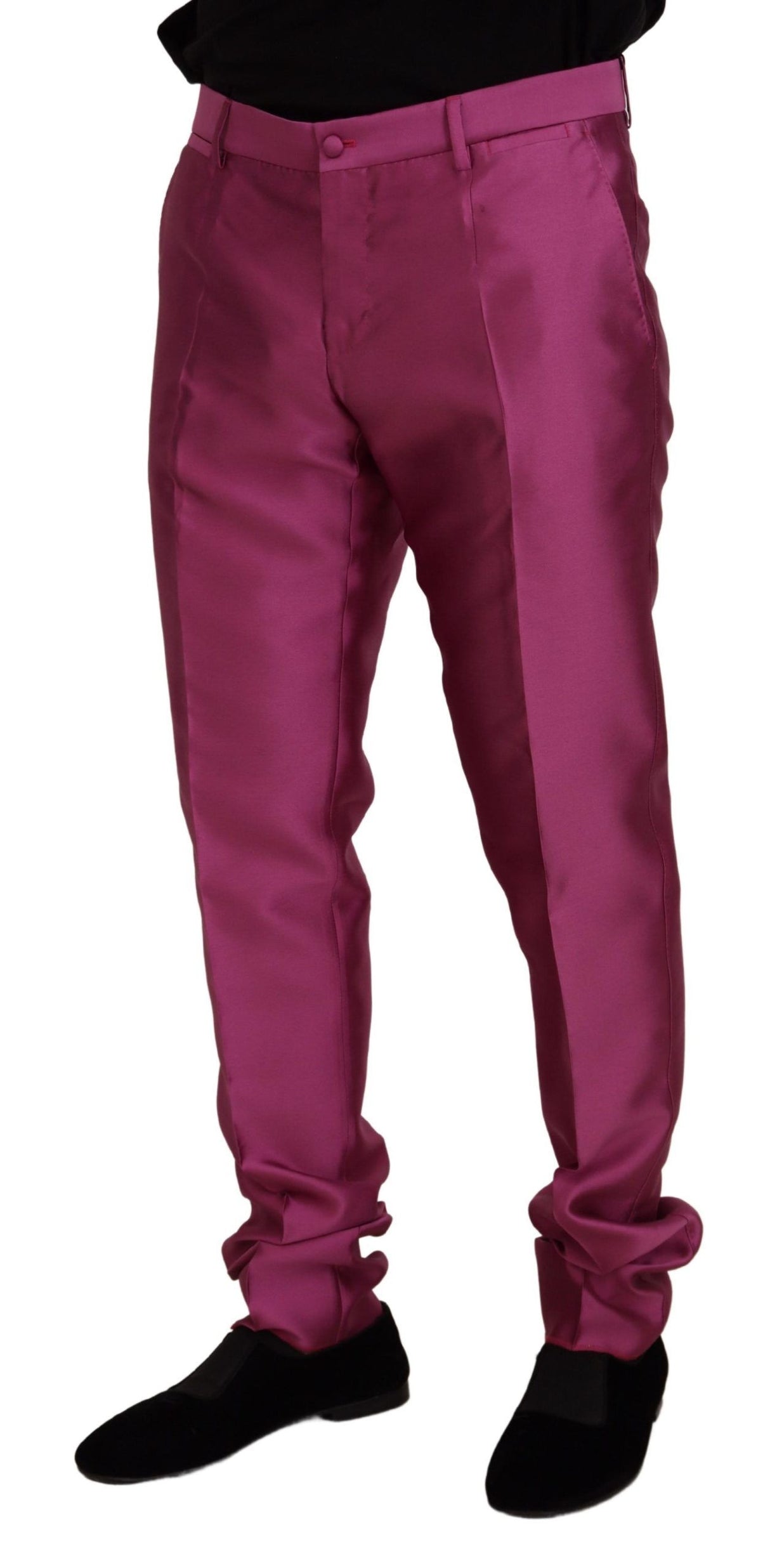 Dolce & Gabbana Elegant Slim Fit Formal Dress Pants in Pink