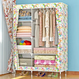 Portable Wardrobe Storage Organizer with Hanging Rods