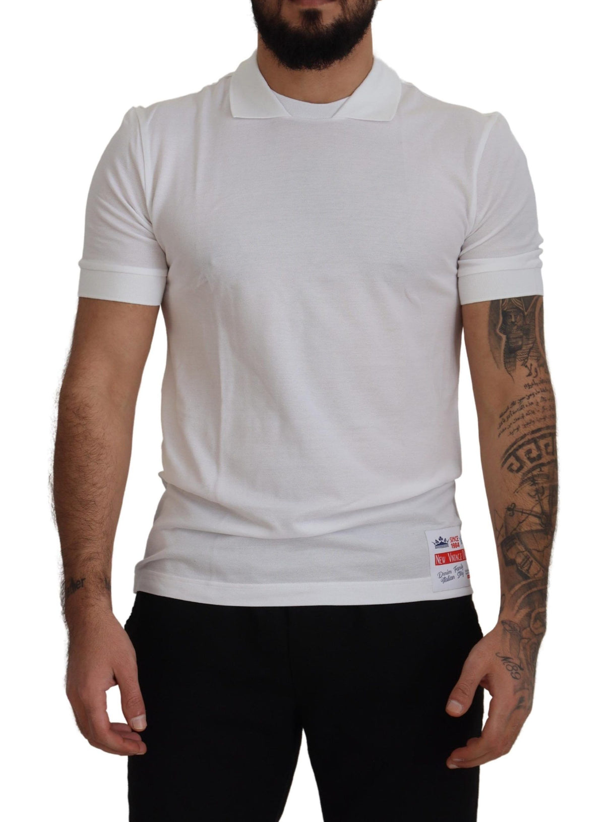 Dolce & Gabbana Elegant White Cotton Polo T-Shirt