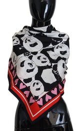 Dolce & Gabbana Elegant Panda Print Silk Scarf