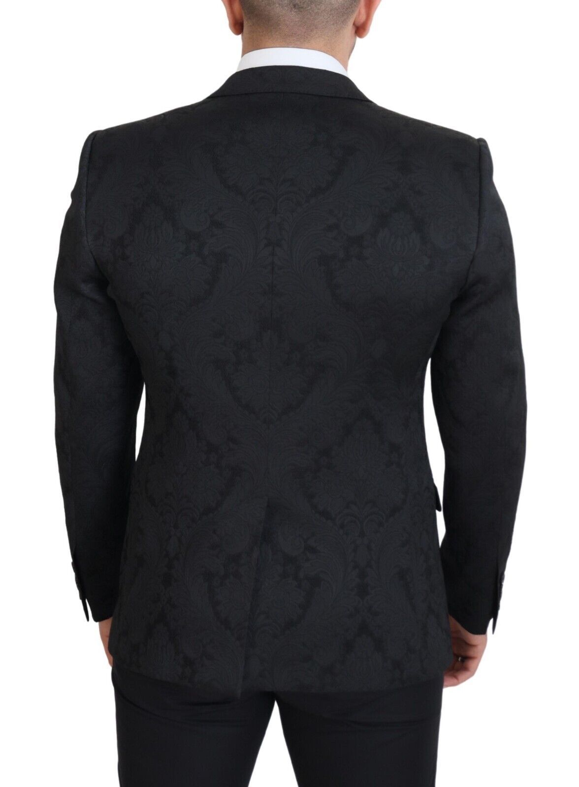 Dolce & Gabbana Elegant Black Martini Suit Jacket & Vest Ensemble