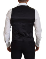 Dolce & Gabbana Elegant Black Single-Breasted Dress Vest