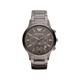 Montre chronographe Emporio Armani en acier noir pour homme 