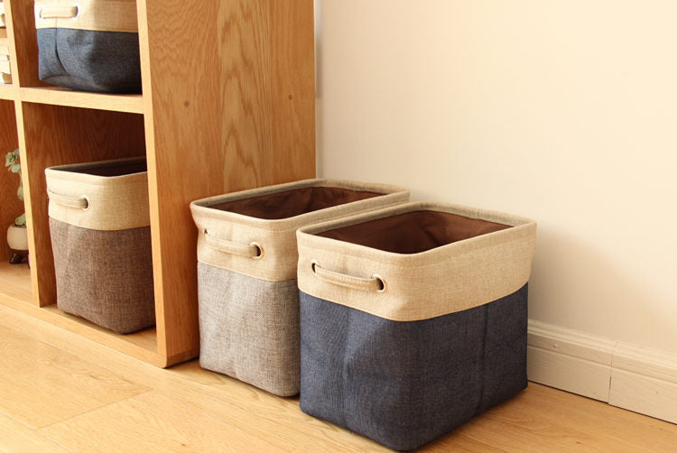 Cotton Linen Desktop Storage Basket for Organizing