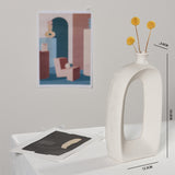Modern White Ceramic Dried Flower Vase for Home Decor
