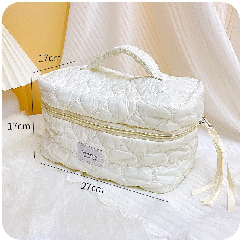 Solid Color Large Makeup Organizer Bag for Women