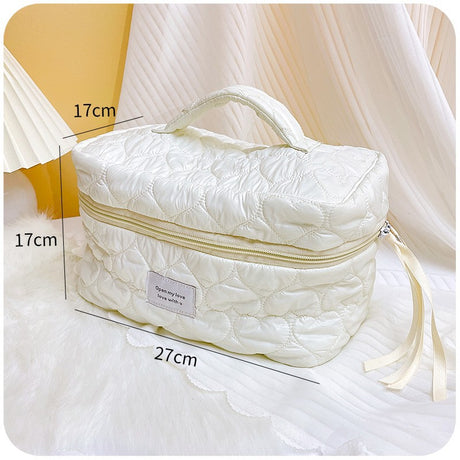 Solid Color Large Makeup Organizer Bag for Women