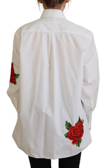 Dolce & Gabbana Elegant Floral Embroidered Silk Blend Shirt