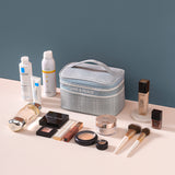 Plaid Letter Graphic Makeup Bag - Portable Organizer