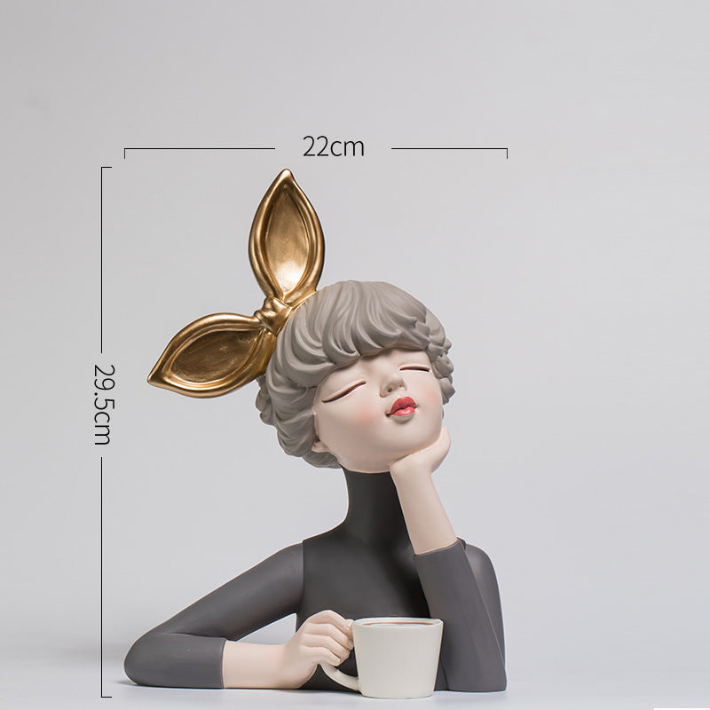 Cute Resin Bubble Girl Statue for Home Decor