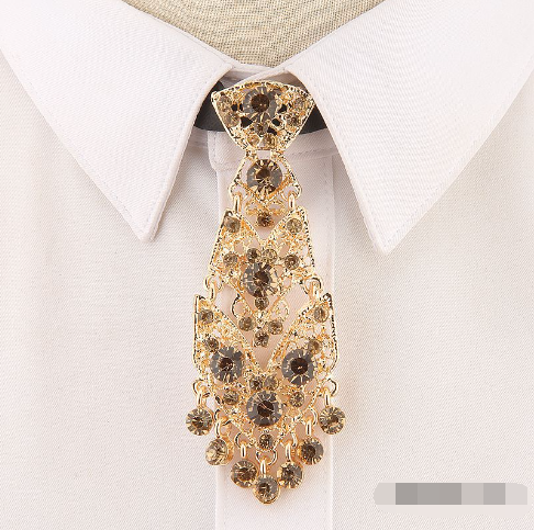 Trendy Unisex Metal Diamond Small Tie Accessories