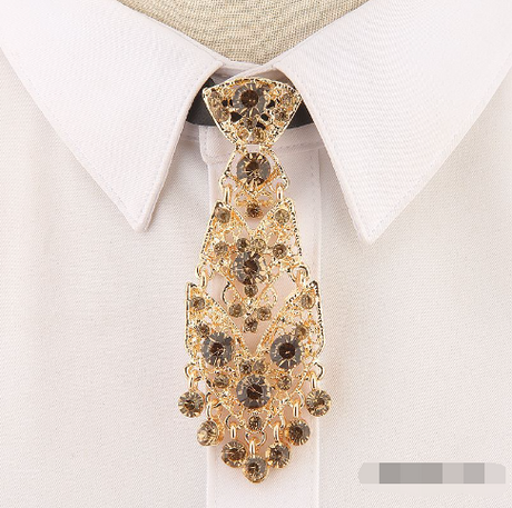 Trendy Unisex Metal Diamond Small Tie Accessories