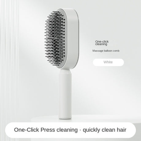 Brosse à cheveux antistatique autonettoyante