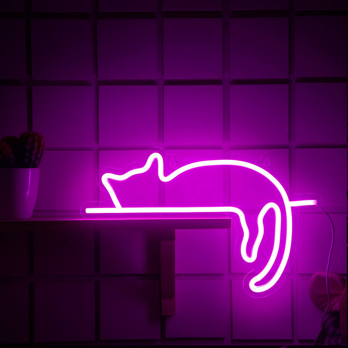 LED Neon Cat Wall Decor for Indoor/Outdoor Lighting
