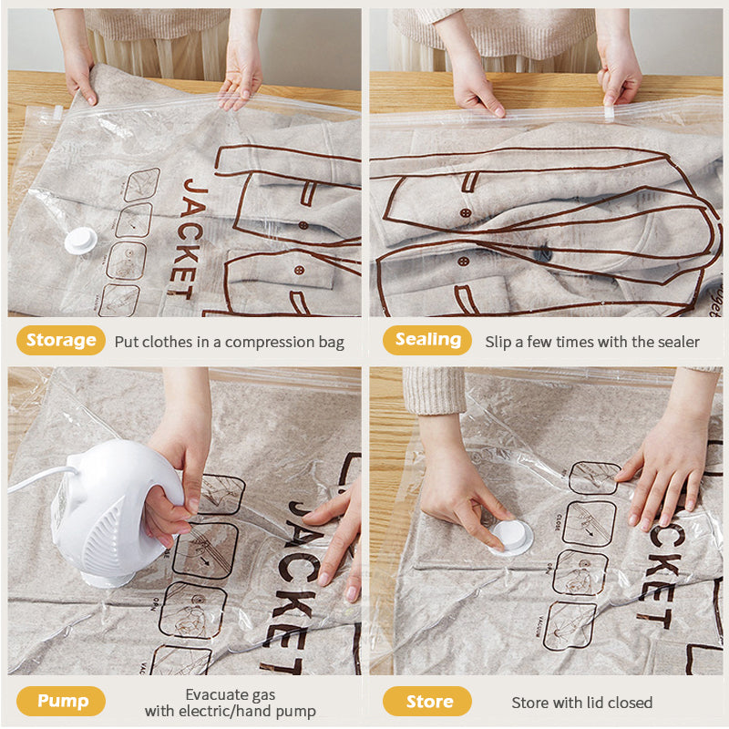Vacuum Storage Bags for Clothes - Reusable Organizer