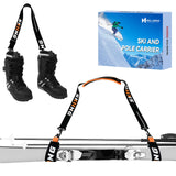 Mellbree Ski Carrier Straps Snowboard Pole and Boot Carry Sling Straps with Cushioned Shoulder Adjustable for Family Men Women & Kids Skiing Gear Equipment Accessories Gifts