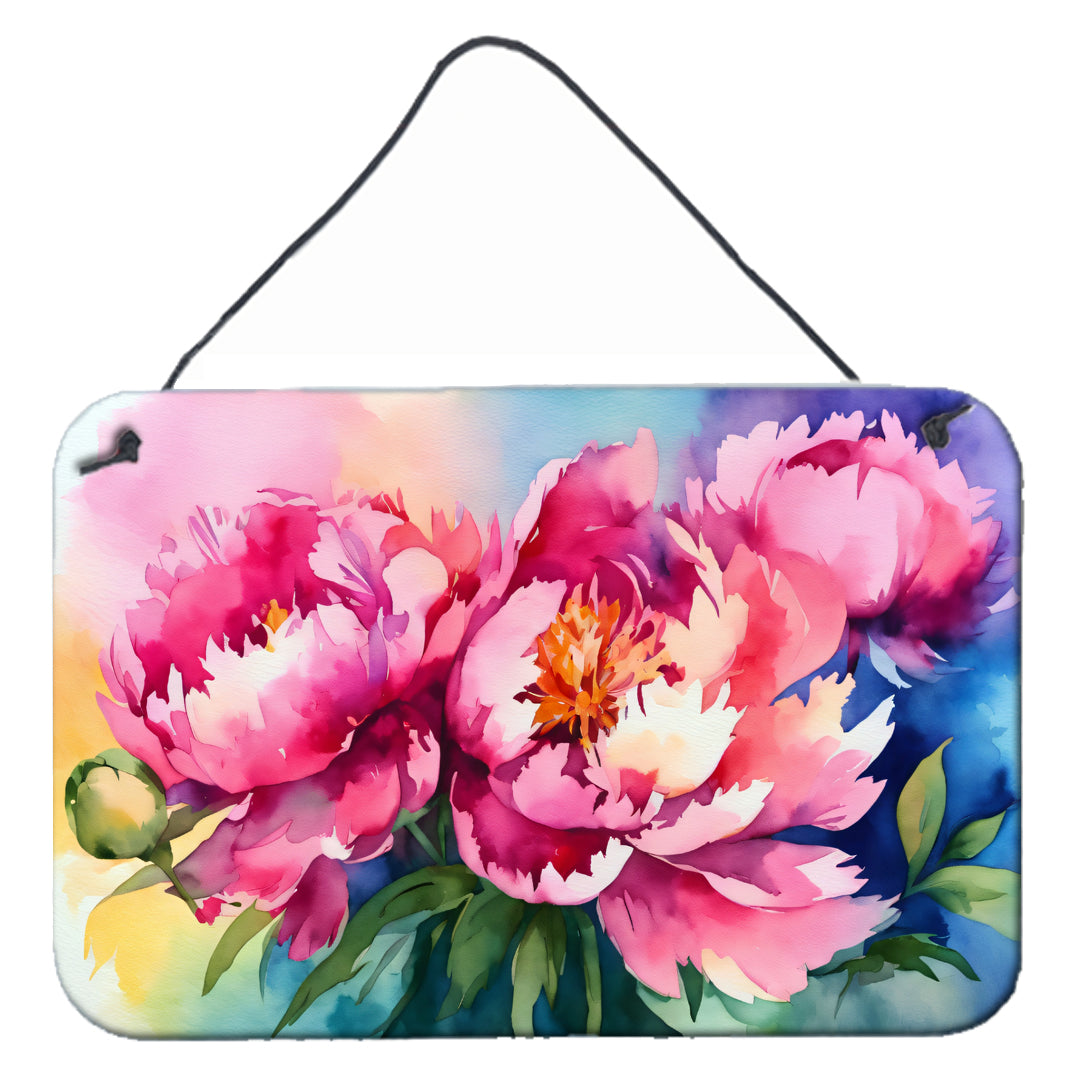 Peonies in Watercolor Wall or Door Hanging Prints