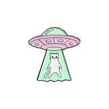 Cartoon Jewelry Alien Spaceship Brooch Accessory