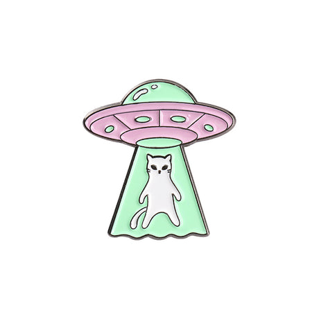Cartoon Jewelry Alien Spaceship Brooch Accessory