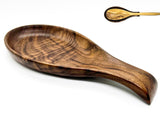 Kityemo Walnut Wooden Spoon Rest Cooking Spoon Holder Organizer Heat-Resistant Wood Utensil Rest Spoon Holder for Stove Top Kitchen Utensil Holder for Ladles Turner Brush Spatula& More