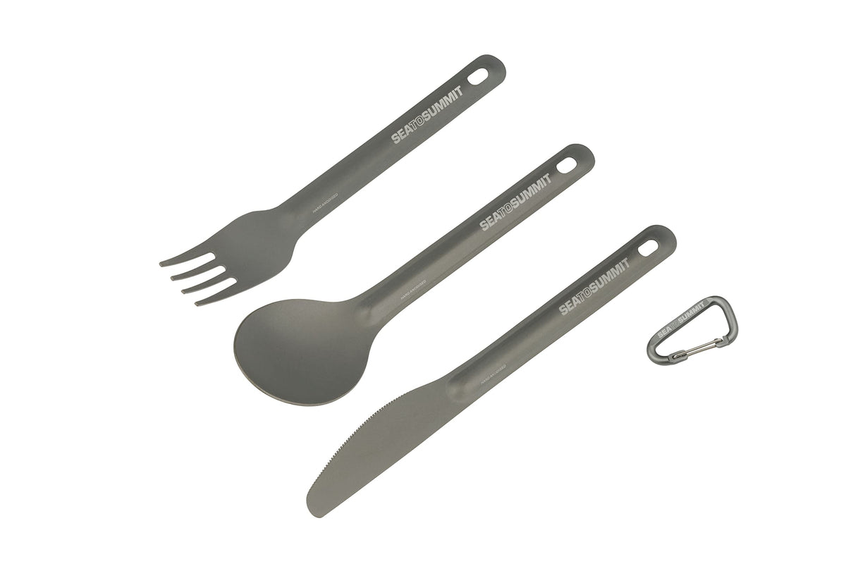 Sea to Summit Alpha Light Aluminum Camping Cutlery Set Knife Fork Spoon