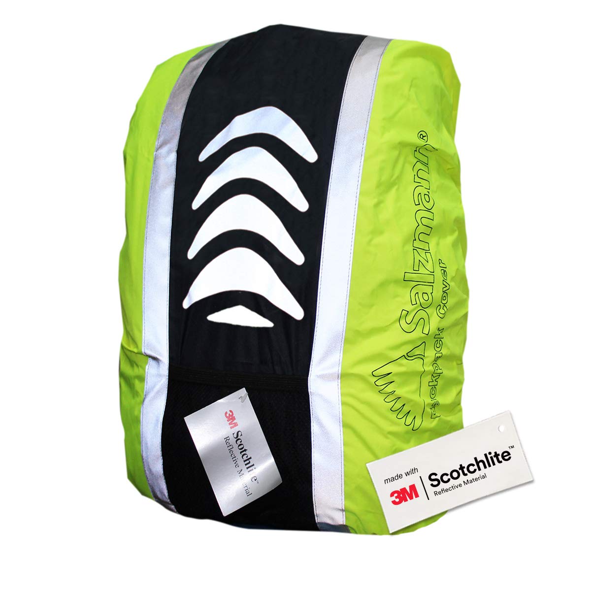 Salzmann Reflective Backpack Cover | High Visibility Waterproof & Weatherproof | Ideal for Cycling Running & Hiking |Made from 3M Scotchlite