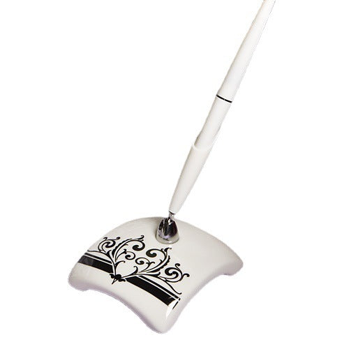 Ceramic Pen Holder with Sign Pen for Desk Setup