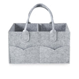 PandaEar Baby Diaper Caddy Organizer Portable Diaper Holder Organizer Nursery Storage Basket for Wipes & baby stuff Collapsible Baby Organizer with Divided Design (Grey)