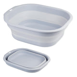 Daimix Collapsible Wash Basin Set of 2 Foldable Small Medium Size Wash Basin Portable Plastic Basins for Laundry Bottles Travel Camping (Light Blue)