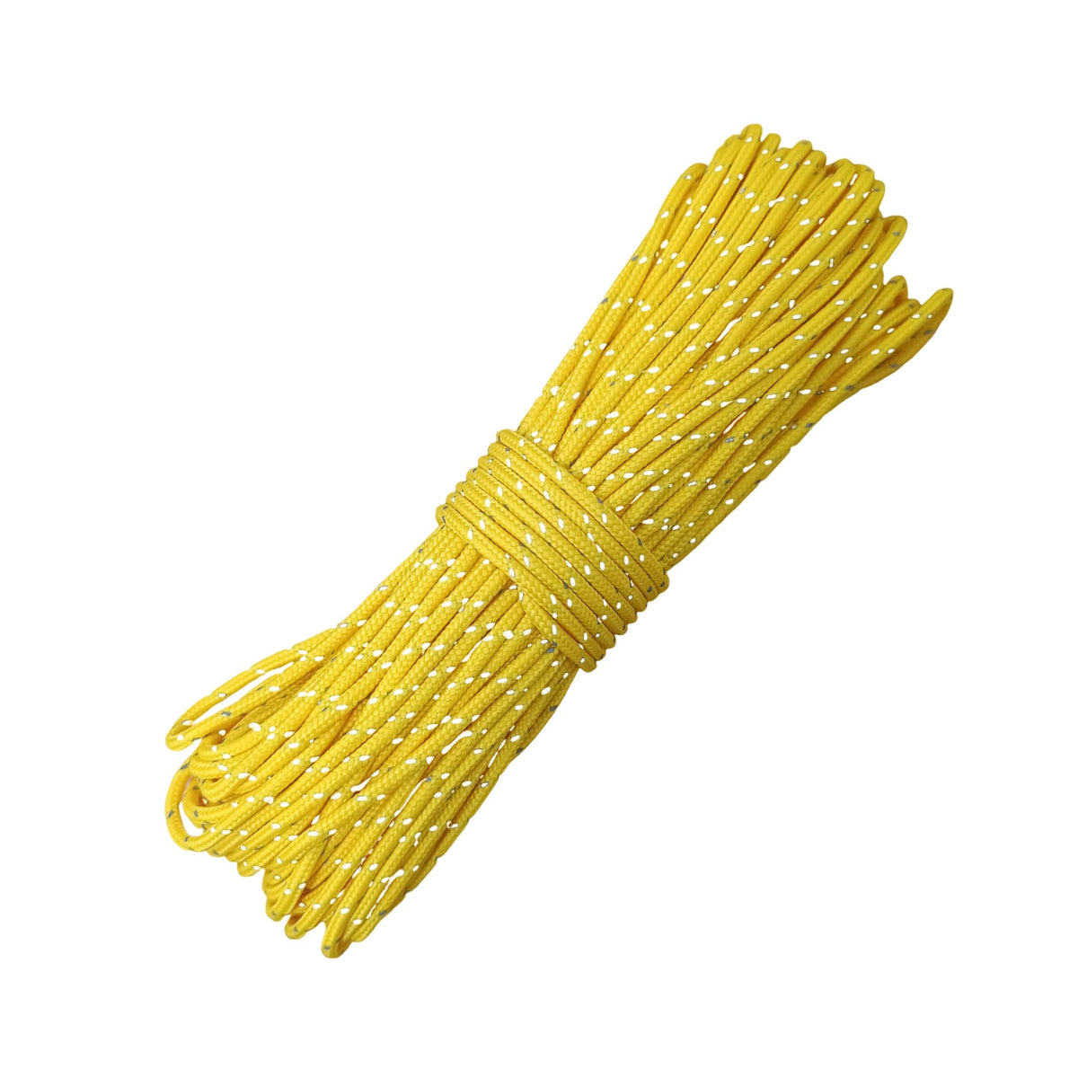 Legnowit 2mm Reflective Guyline Camping Paracord Ultralight Thin Cord Rope for Tarp Rain Fly Tent Camping 65 Feet (Yellow)
