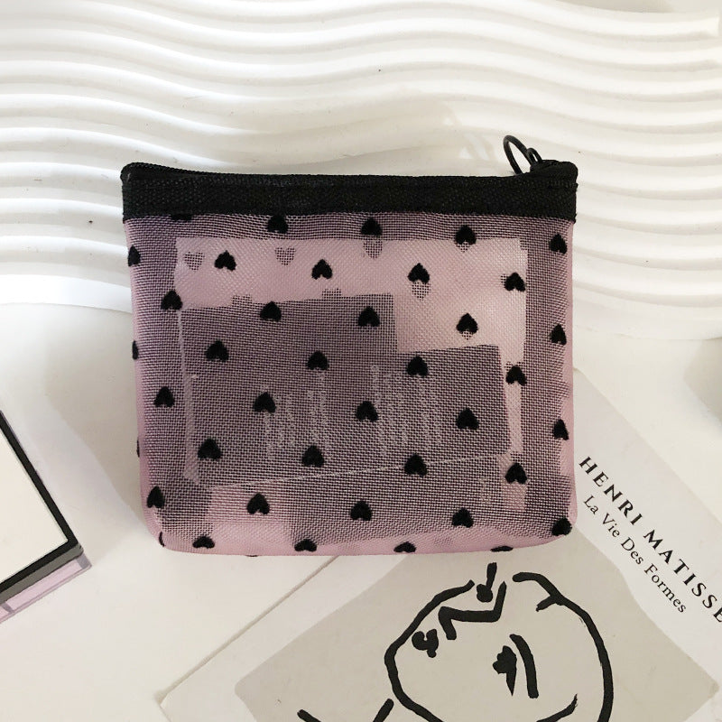 New Ins Heart Velvet Makeup Bag for Girls (Large Capacity)