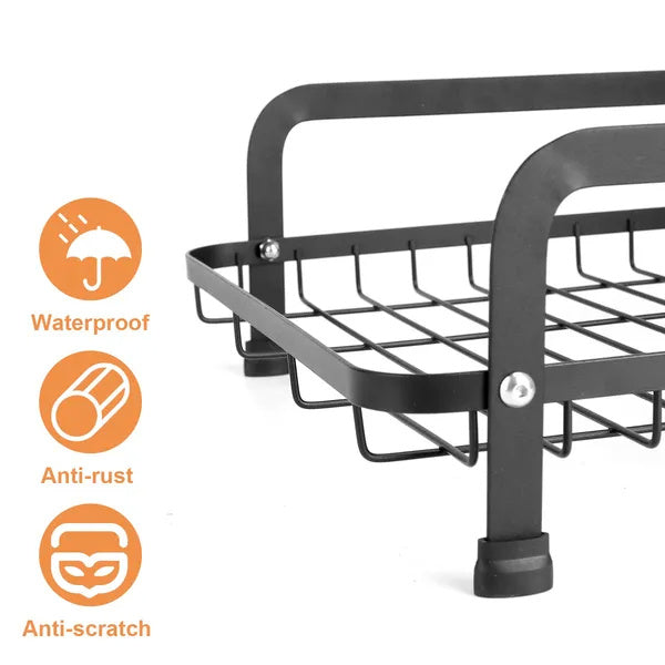 2-Tier Dish Drying Rack For Kitchen Counter Space Saving Rustproof Dish Rack With Drainboard Detachable Kitchen Drainer Organizer Set