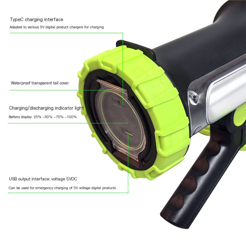 LED Rechargeable Waterproof Spotlight Lantern for Camping