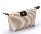 Striped Waterproof Makeup Bag for Travel and Storage