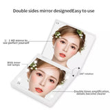 Portable LED Makeup Mirror, Foldable & Double-Sided