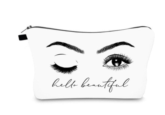 Creative Waterproof Eyelash Print Makeup Bag for Women