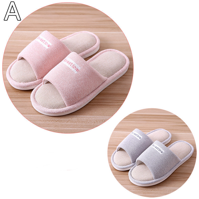 Cotton and Linen Indoor Home Slippers