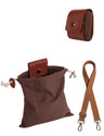 Foraging Bag Collapsible Canvas Pouch for Outdoor Hiking Bushcraft Beachcombing Collecting Mushroom Nuts Seashells with Adjustable Shoulder Strap Brown