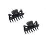 Parcelona French Classic Very Small 1 1/2" Claw Clips with Tight Spring Set of 2 Girls Hair Jaw Claw Clips Durable Styling Women Hair Accessories Made in France (Solid Black)