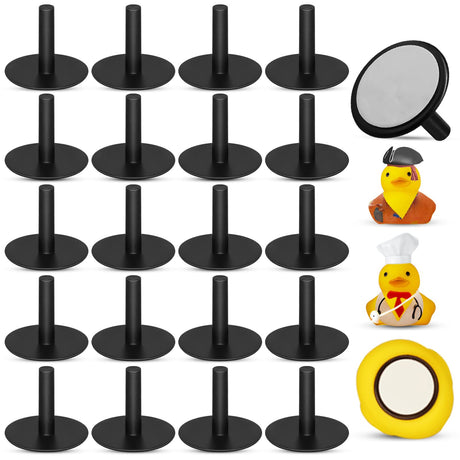 20Pcs Plastic Duck Holder Car Rubber Duck Plug Ducks Display Fixed Mount Duck Holder Self-Adhesive Duck Holder for Car Gift for Car Lover Black(Rubber Ducks Not Included)