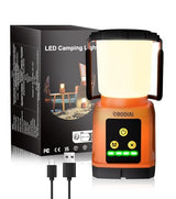 CRODIAL LED Camping Lantern Rechargeable Camping Essentials 5000mAh Power Bank Waterproof Camping Tent Light Lanterns for Power Outages Hurricane Emergency Hiking Outdoor RGB Mode Light