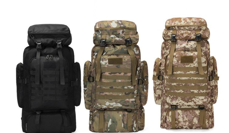 80L Camouflage Outdoor Backpack for Hiking and Camping